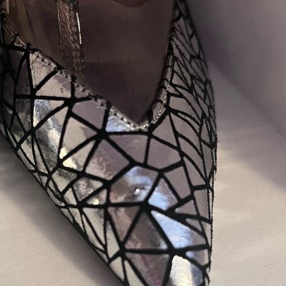 Jeffrey Campbell handmade silver ankle wrap pointy toe high heel shoes size 9.5 - Picture 17 of 17